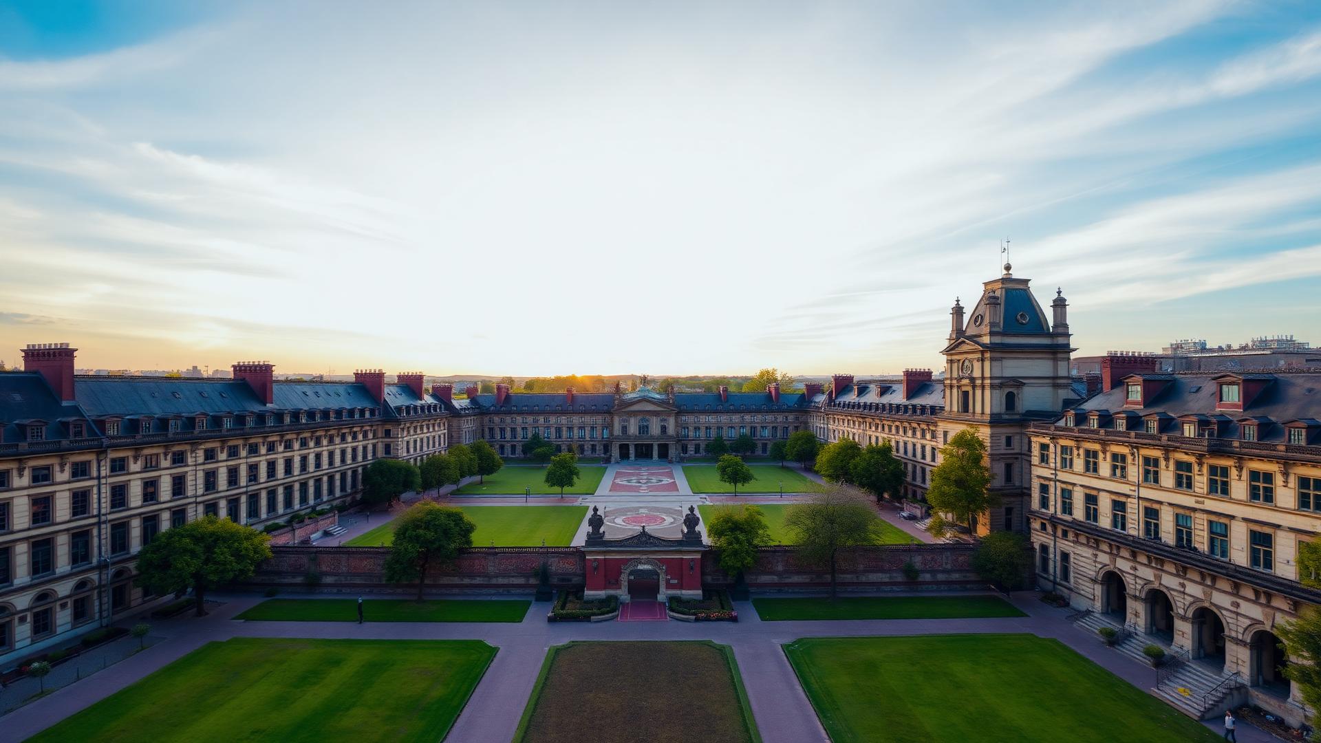 Étudiants sur un campus universitaire européen