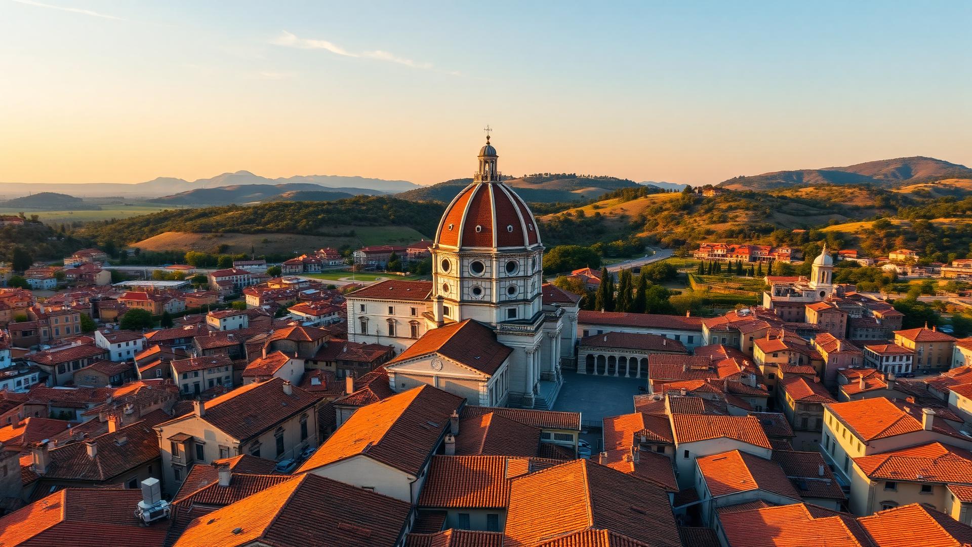 Vue d'une place italienne historique